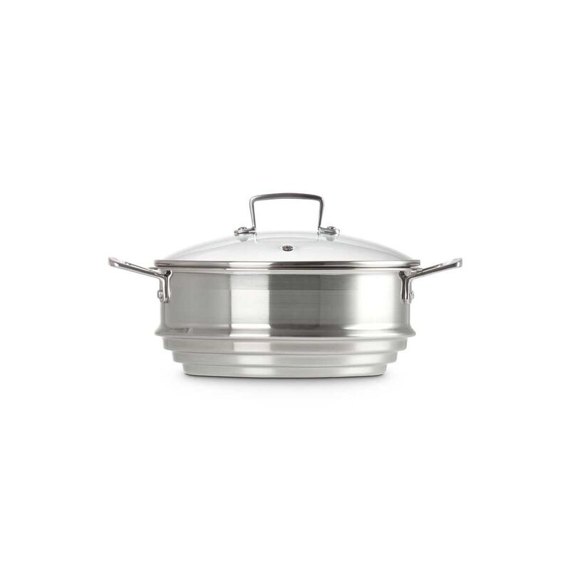 Le Creuset Stainless Steel Large Multi-steamer with Glass Lid 24cm image number 3